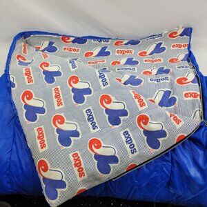 MLB Montreal Expos Vintage Sleeping Bag Baseball BECO Blue Steel Zipper